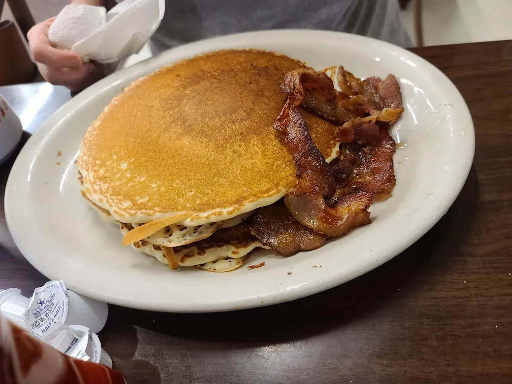 Three Stack Pancakes with Bacon